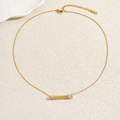 Золотой Ожерелья с подвеской из нержавеющей стали с кристаллами и стразами для женщин на каждый день, золотые, 17.32 дюйм (44 см)