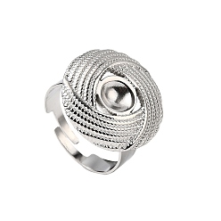 Нержавеющая Сталь Цвет 304 компоненты манжетного кольца из нержавеющей стали, Настройки колодки кольцо, плоско-круглые, цвет нержавеющей стали, лоток : 6 мм, размер США 8 1/2 (18.5 мм)