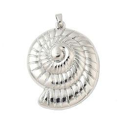 Платина Латунные подвески, без кадмия и без свинца, тема раковины, платина, 38.5x31x7.5 мм, отверстие : 4x2.5 мм