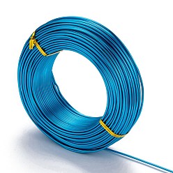 Deep Sky Blue Round Aluminum Wire, Flexible Craft Wire, for Beading Jewelry Doll Craft Making, Deep Sky Blue, 12 Gauge, 2.0mm, 55m/500g(180.4 Feet/500g)