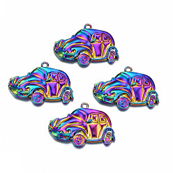 Rainbow Color Подвески из сплава цвета радуги, без кадмия, без никеля и без свинца, автомобиль, 27x39x5 мм, отверстие : 2 мм