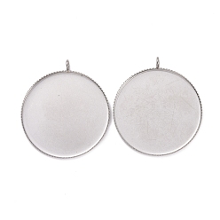 Нержавеющая Сталь Цвет Не тускнеет 304 чашки из нержавеющей стали с кружевным краем, плоско-круглые, цвет нержавеющей стали, 41x36x2 мм, 35 мм внутренним диаметром