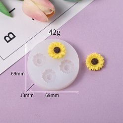 Flower DIY Silicone Molds, Fondant Molds, Resin Casting Molds, for Chocolate, Candy, UV Resin & Epoxy Resin Craft Making, White, Fondant Molds, Flower, 69x13mm