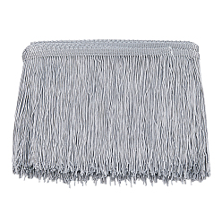 Светло-серый 10м полиэстеровая лента с кисточками, бахрома отделочная кружевная лента, аксессуары для одежды, светло-серый, 140x1 мм, около 10.94 ярдов (10 м) / карту