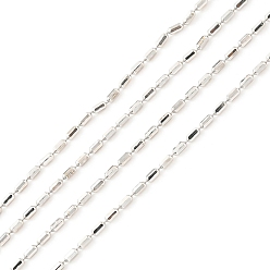 Platinum Anti-Tarnish Rhodium Plated 925 Sterling Silver Oval Ball Chains, Unwelded, Platinum, Link: 2x1.2mm