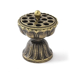 Цветок Горелка для благовоний из сплава, подставка для благовоний для офиса йога украшение домашнего офиса, античная бронза, лотос, 34x42 мм