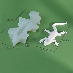 Белый Силиконовые формы, формы для литья смолы, для уф-смолы, эпоксидная смола, ящерица, белые, 152x76x26 мм