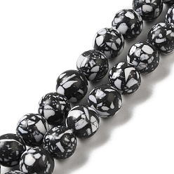 Белый Нити бусин, окрашенных синтетическими драгоценными камнями, круглые, белые, 10 мм, отверстие : 1.6 мм, около 38 шт / нитка, 14.76'' (37.5 см)