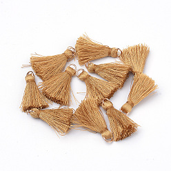 (932FM) Темно-синий аква-матовый с подкладкой Украшения полиэстер кисточкой, С несварными железными прыжковыми кольцами, золотые, темно-золотистые, 26 мм, отверстие : 4 мм