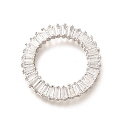 Платина Латунные прозрачные кубические циркониевые соединительные кольца, долговечный, без кадмия и без свинца, стойки покрытие, кольцо, платина, 25x3 мм