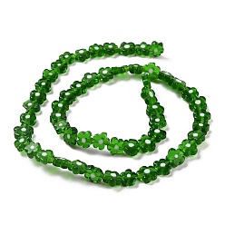 Green Handmade Millefiori Glass Bead Strands, Flower, Green, 6.4~9x3.2mm, Hole: 1mm, about 56pcs/Strand, 15.75''(40cm)