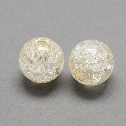 Old Lace Transparent Crackle Acrylic Beads, Round, Old Lace, 10mm, Hole: 2mm, about 938pcs/500g