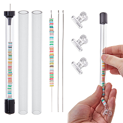 (52) Непрозрачная лаванда Наборы инструментов для бисероплетения, включают алюминиевые воронки, дозатор жидкого порошка, с зажимами для бумаги, иглы для бисероплетения, акриловая труба, жесткая круглая трубка и крышка-заглушка, разноцветные