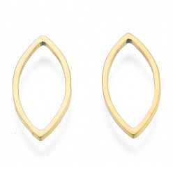 Золотой 201 нержавеющей стали связывающий кольца, лошадиный глаз , золотые, 17x8x1 мм, внутренний диаметр: 6.5x14.5 мм