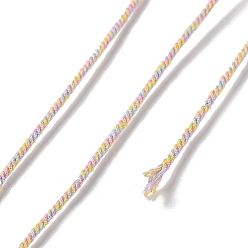 Разноцветный Полиэфирный крученый шнур, круглые, для изготовления ювелирных изделий DIY, красочный, 1 мм, около 49.21 ярдов (45 м) / рулон