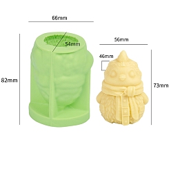 Петух 12 силиконовая форма для ароматерапевтических свечей зодиака, для изготовления свечей, пищевой силикон, желто-зеленый, петух, 6.6x5.4x8.2 см