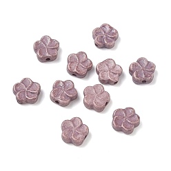 Thistle Vintage Handmade Porcelain Beads, Fancy Antique Glazed Porcelain, Flower, Thistle, 15x15x6mm, Hole: 2mm