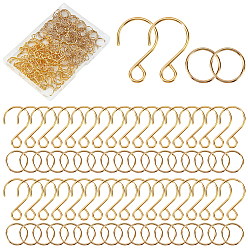 Золотой 150шт. крючок из нержавеющей стали, 150 шт. 304 соединительные кольца из нержавеющей стали, золотые, 22x14x1 мм, отверстие : 4 мм