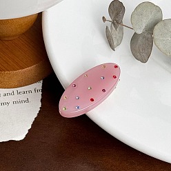 Фламинго Мини-заколки для волос типа «аллигатор» из ацетата целлюлозы, овальные, фламинго, 40 мм