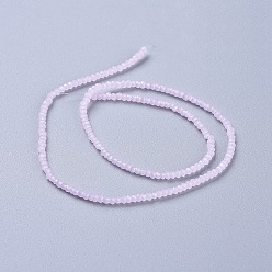 Pearl Pink Glass Beads Strands, Imitation Jade, Faceted, Rondelle, Pearl Pink, 2.5x1.5mm, Hole: 0.5mm, about 193~198pcs/strand, 12.6 inch(33cm)