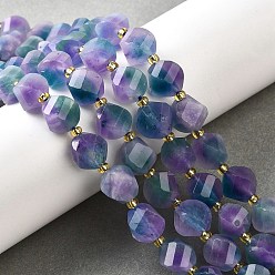 Сланцево-синий Нити бусин из натурального кварца окрашенные, граненые, с бисером, твист, синевато-серый, 10x9~10x9~10 мм, отверстие : 1 мм, около 33~34 шт / нитка, 15.04''~15.35'' (38.2~39 см)