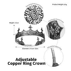 Черный Цвет Металла Мужские литые короны для волос, аксессуары для волос, металлический черный , 175 мм