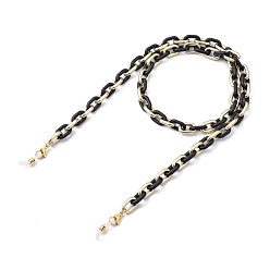 Gold Eyeglasses Chains, Neck Strap for Eyeglasses, with Spray Painted CCB Plastic Cable Chains, 304 Stainless Steel Lobster Claw Clasps and Rubber Loop Ends, Gold, 27.56 inch(70cm)