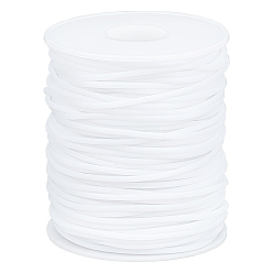 Белый 1 рулон полой трубы ПВХ трубчатый синтетический резиновый шнур, обернутый вокруг белой пластиковой катушке, белые, 2 мм, отверстие : 1 мм, около 54.68 ярдов (50 м) / рулон