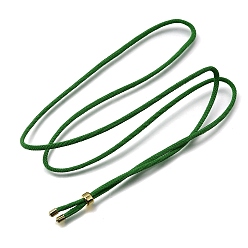 Dark Green 2.5MM Adjustable Braided Nylon Cords Necklace Making, with Golden Brass Finding, Dark Green, 27.56 inch(70cm)