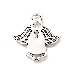 Античное Серебро Сплавочные подвески тибетского стиля, без кадмия и без свинца, ангел, античное серебро, 27x26.5x1.5 мм, отверстие : 1 мм