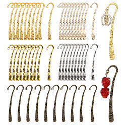 (52) Непрозрачная лаванда 50шт. 5 цвета сплав закладки фурнитура, придерживаться, разноцветные, 79.5x17x2.5 мм, отверстие : 3 мм, 10 шт / цвет