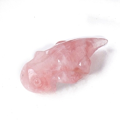 Розовый Кварц Натуральный розы украшения кварц дисплей, для украшения дома, рыба, 47x22 мм