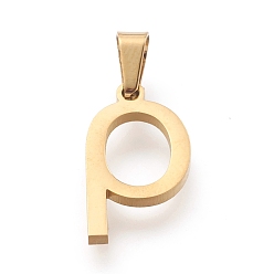 Letter R 304 подвески из нержавеющей стали, греческий алфавит, буква r, 17x9.5x1 мм, отверстие : 3x5.5 мм