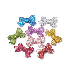(52) Непрозрачная лаванда Кабошоны из смолы, с блестка, бантом, разноцветные, 25x15x5 мм