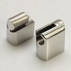 Stainless Steel Color 304 Stainless Steel Magnetic Clasps with Glue-in Ends, Rectangle, Stainless Steel Color, 23x13x8mm, Hole: 11x6mm