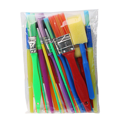 (52) Непрозрачная лаванда Пластиковая детская нейлоновая головка щетки темпера набор кистей, для художников кисти для рисования, разноцветные, 16.8~17.5 см, 25 шт / комплект