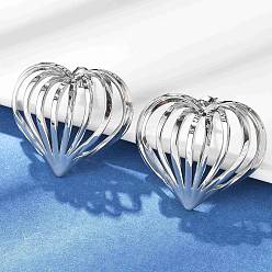 Нержавеющая Сталь Цвет 304 из нержавеющей стали серьги, полые сердца, цвет нержавеющей стали, 31x37 мм