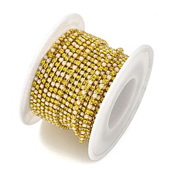 Золотистый Латунь чашка цепи, без кадмия и без свинца, со стеклом и АБС-пластиком с имитацией жемчуга, золотые, пайки, с катушкой, золотые, 2x2x2 мм