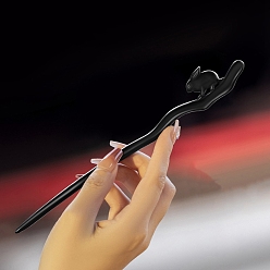 Кролик Палочки для волос из черного дерева, аксессуары для волос для женщин, кролик, 200 мм