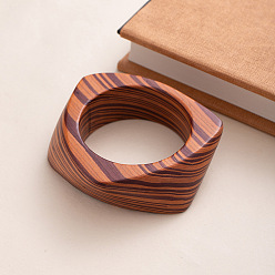 Сиена Ретро-браслеты из дерева, самородки, цвет охры, 1-1/8 дюйм (3 см), внутренний диаметр: 2-5/8 дюйм (6.8 см)