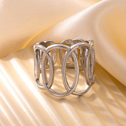 Нержавеющая Сталь Цвет 201 манжетные кольца из нержавеющей стали с овальными звеньями, цвет нержавеющей стали, внутренний диаметр: 19 мм