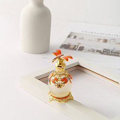 Оранжево-Красный Стеклянные флаконы для духов, спа ароматерапия эфирное масло пустая бутылка, оранжево-красный, 7.8x4.6 см, емкость: 15 мл (0.51 жидких унций)