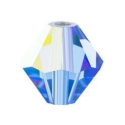 30050 200 Sapphire AB Хрустальные бусины preciosa®, чешский хрусталь, биконус(451 69 302 рондель), 30050 200 сапфир аб, 6 мм, отверстие : 1 мм