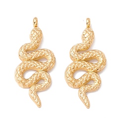 Золотой 304 подвески из нержавеющей стали, вакуумное покрытие pvd, змея, золотые, 35x14x4 мм, отверстие : 2.4 мм