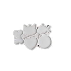 Белый Силиконовые формы для подвесок пищевого класса своими руками, формы для литья смолы, белые, 103x72x7 мм