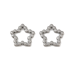 Нержавеющая Сталь Цвет 304 нержавеющей стали связывающий кольца, звезда, не тускнеет, цвет нержавеющей стали, 11.5x12x1.5 мм, внутренний диаметр: 8x8.5 мм