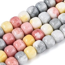 (52) Непрозрачная лаванда Нити из окрашенных стеклянных бусин с эффектом омбре, имитация нефрита, баррель, разноцветные, 10~10.5x8~8.5 мм, отверстие : 1~1.4 мм, около 87~93 шт / нитка, 29.33~31.30 дюйм (74.5~79.5 см)