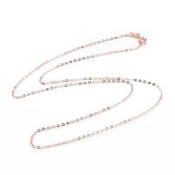 Розовое Золото 925 ожерелье из стерлингового серебра для женщин, розовое золото , 17.72 дюйм (45 см)