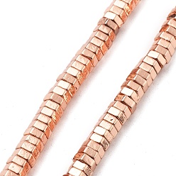Гальванический Розовый Золотой Гальванические нити из синтетических немагнитных гематитовых бусин, шестиугольник, покрытием из розового золота, 5.5x5.5x2 мм, отверстие : 1 мм, около 184 шт / нитка, 16.14'' (41 см)