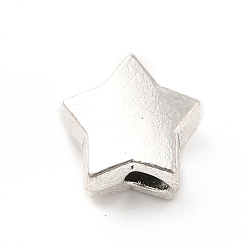 Argent Antique Perles en alliage de style tibétain, étoiles, argent antique, 11x12x6.5mm, Trou: 3mm, environ202 pcs / 500 g